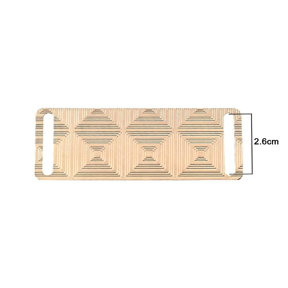 Geometric Lines Pattern Texture Shiny Gold Plate Accessory