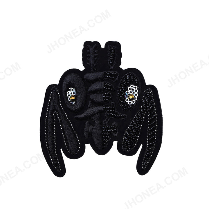Black Tarantula Beaded Sequins Embroidery Patch