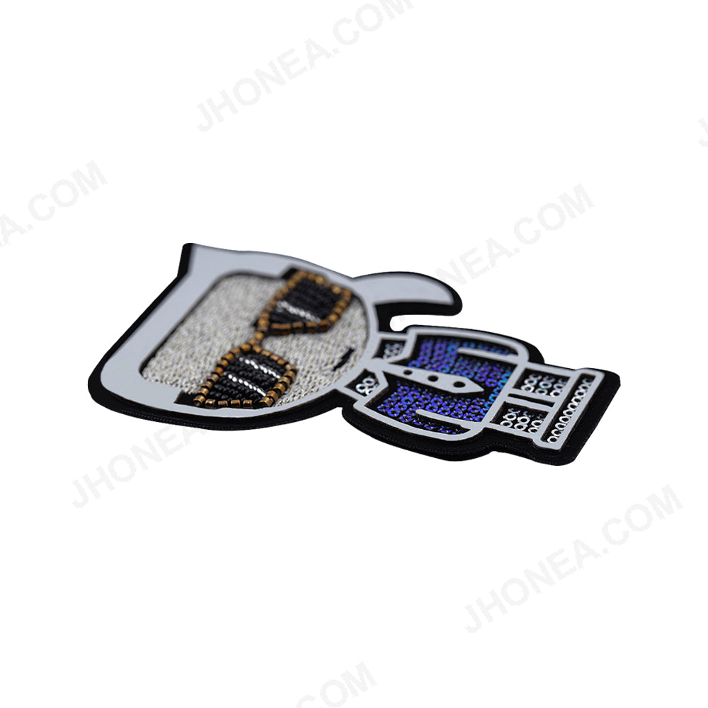 Shiny Iridescent Two Tone Sequins Stylish Boy Shirt Patch