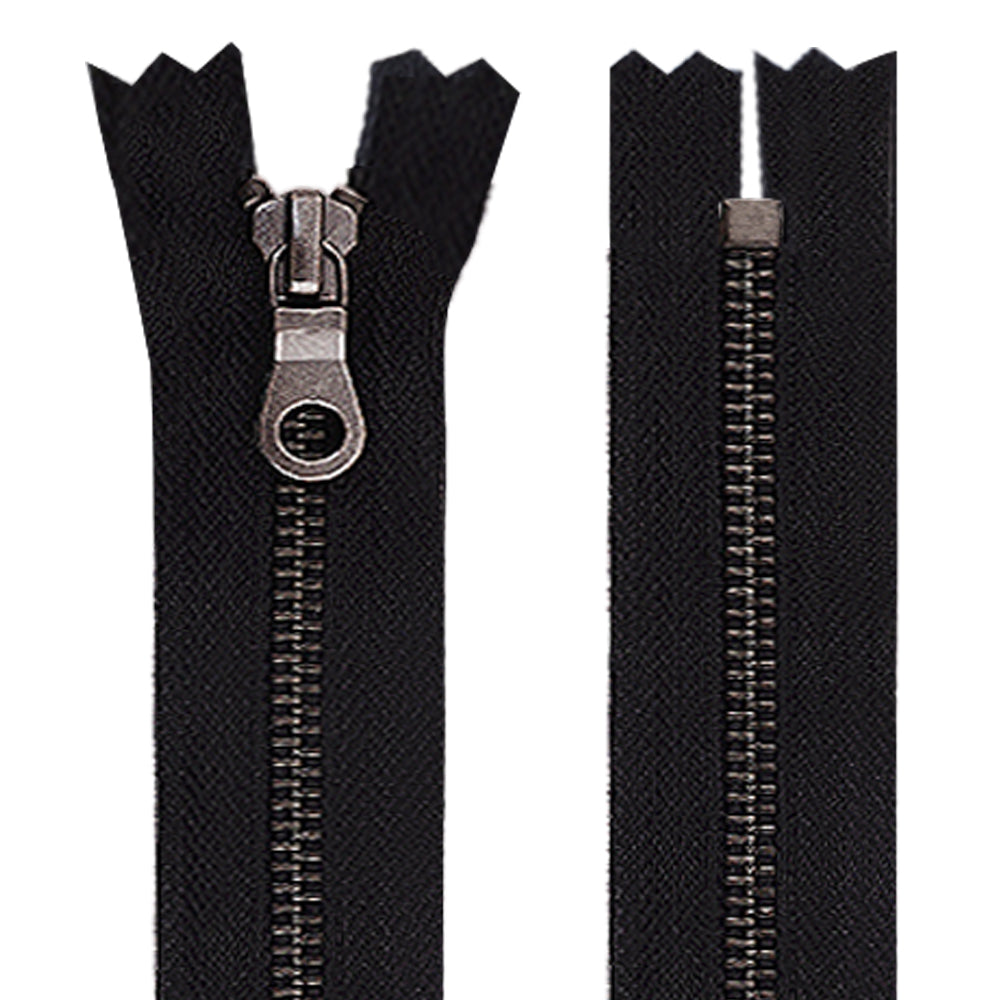 Vintage Clothing #5 Gunmetal Open-End & Closed-End YKK Zipper