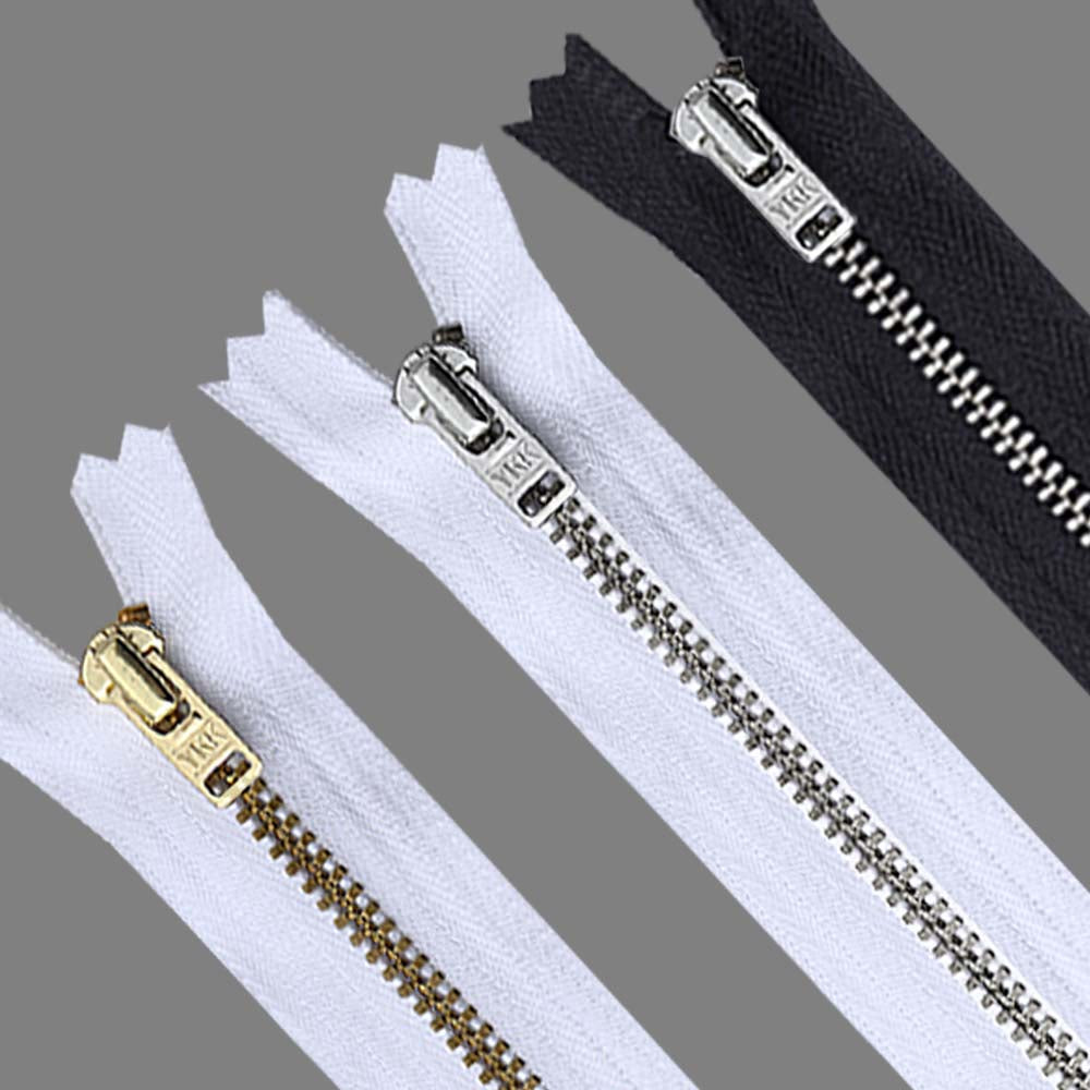 3 YKK Metal Zipper Closed End Nickel Finish- 57 Colors - 17 Lengths  Available