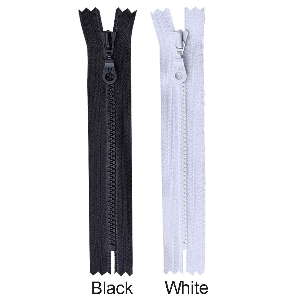 YKK- #3 Open-End & Closed-End Black/White Vislon YKK Zipper