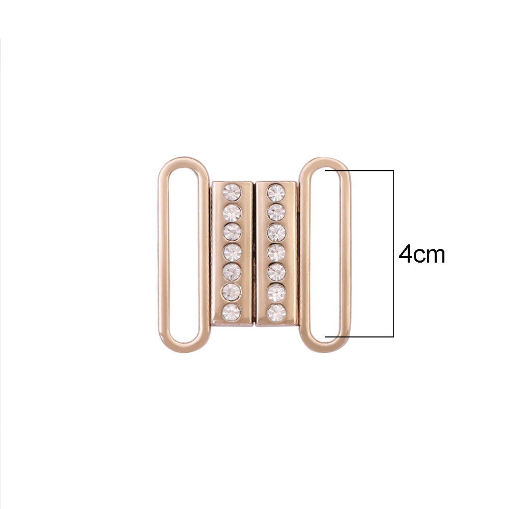 Easy Openable Shiny Gold Diamond Closure Clasp Belt Buckle