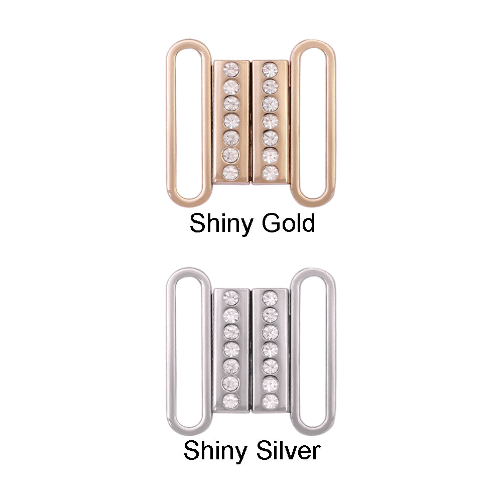 Jhonea Easy Openable Shiny Gold Diamond Closure Clasp Belt Buckle