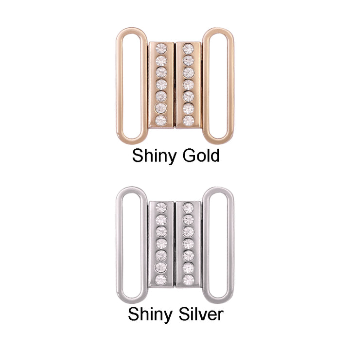 Jhonea Easy Openable Shiny Gold Diamond Closure Clasp Belt Buckle