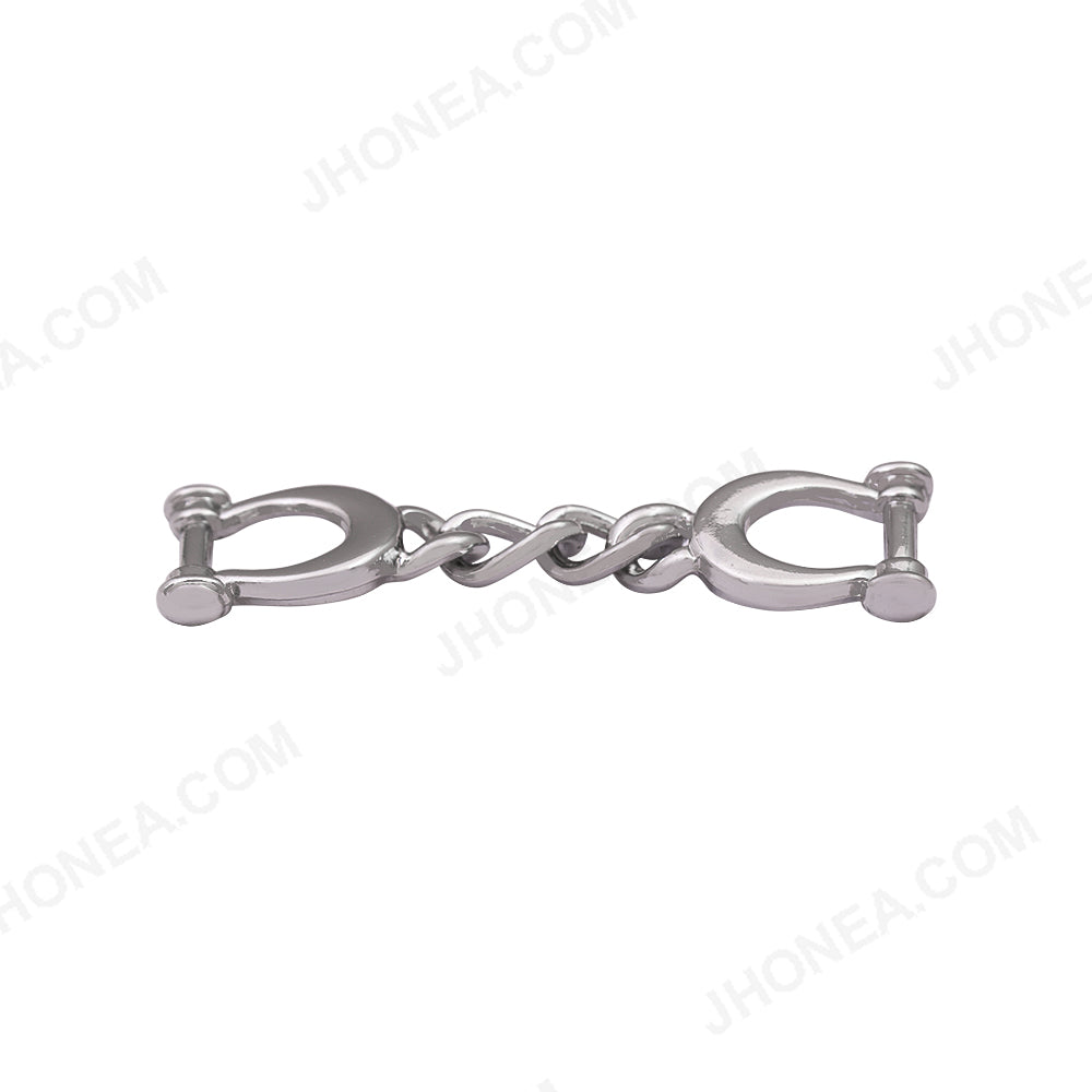 Shiny Silver Handcuffs Design Decorative Shoe Buckle