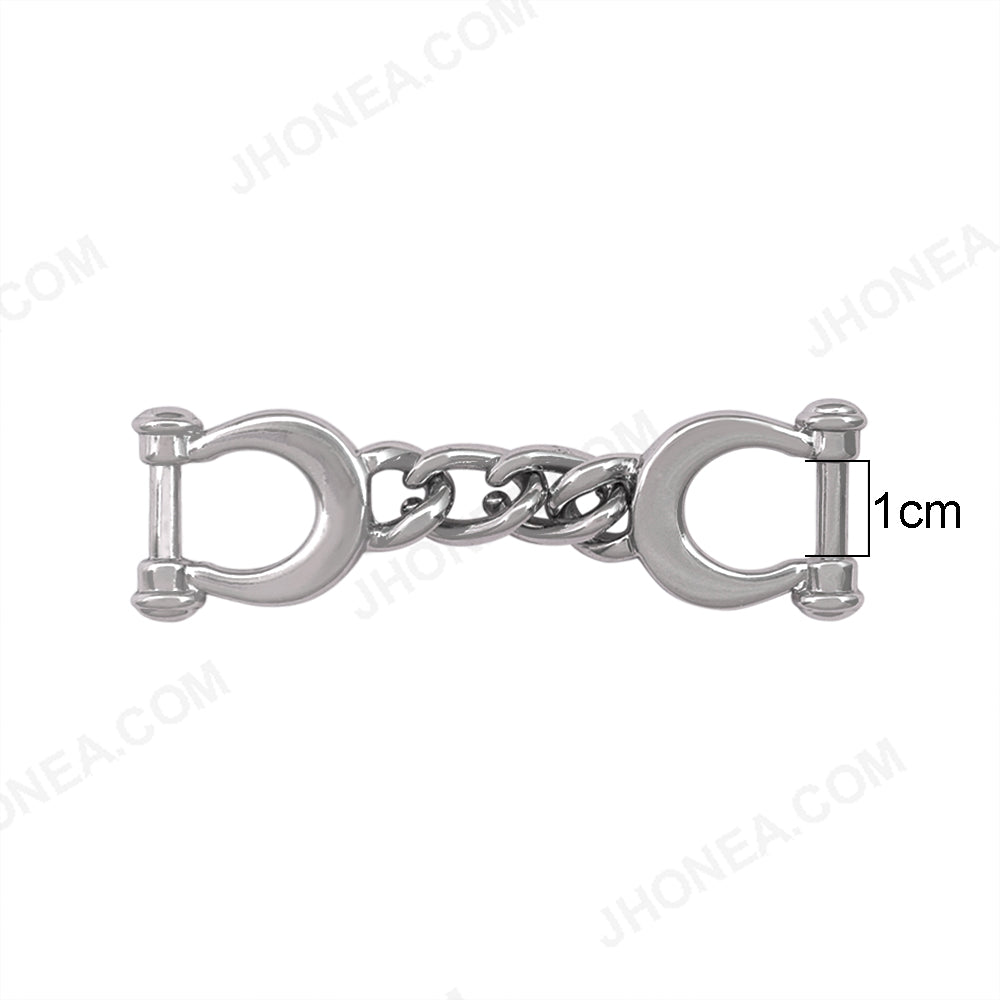 Jhonea Shiny Silver Handcuffs Design Decorative Shoe Buckle  Edit alt text