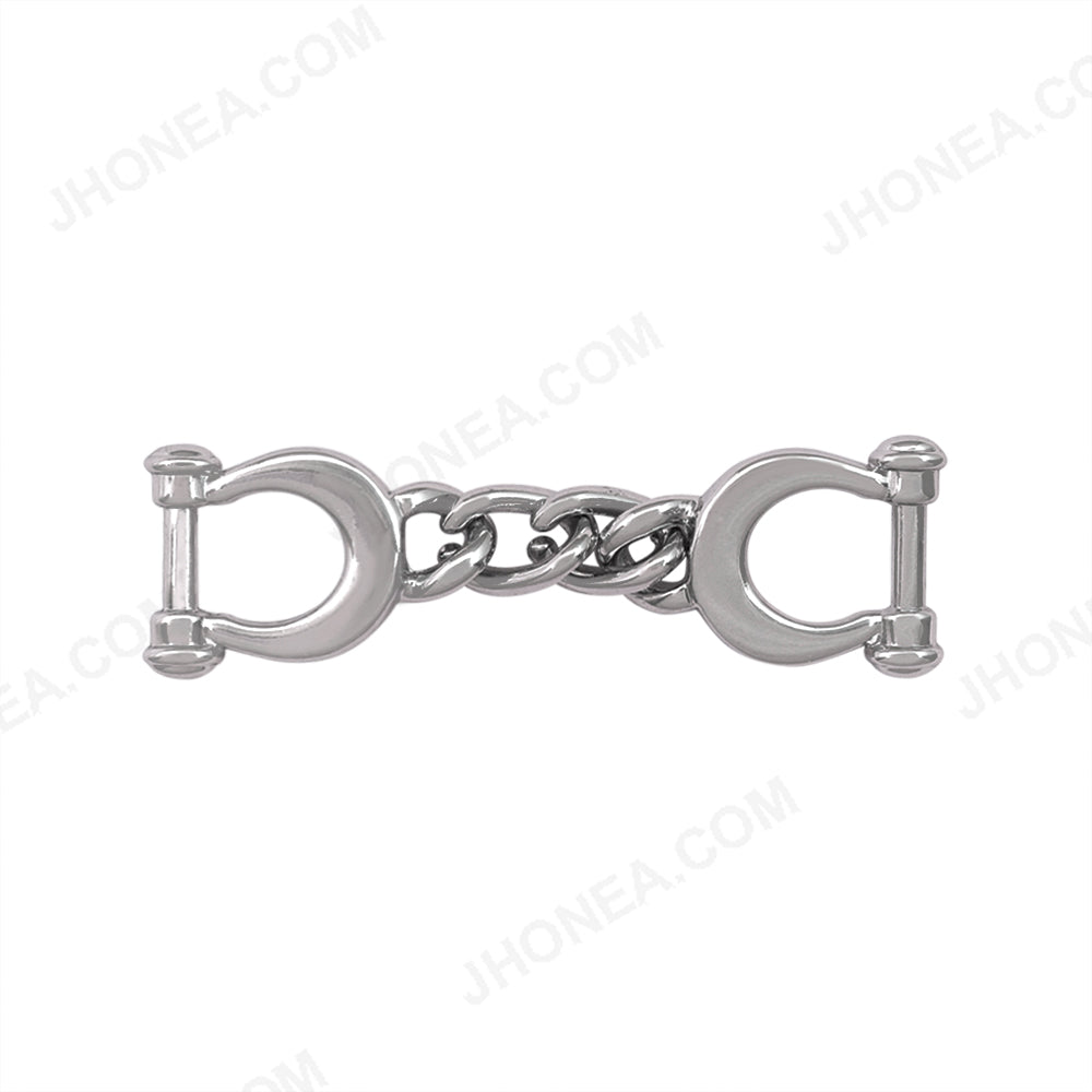 Jhonea Shiny Silver Handcuffs Design Decorative Shoe Buckle