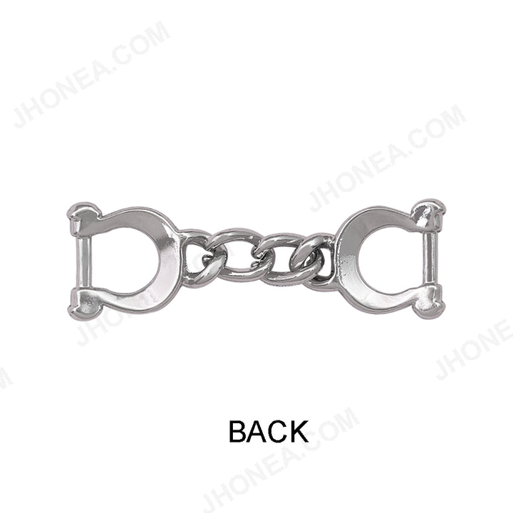 Shiny Silver Handcuffs Design Decorative Shoe Buckle