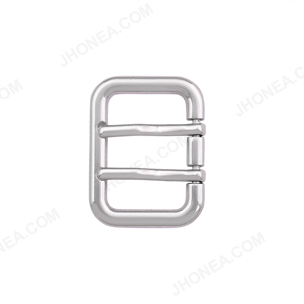 Jhonea Premium Shiny Silver Chrome Finish Double Tongue/Prong Buckle