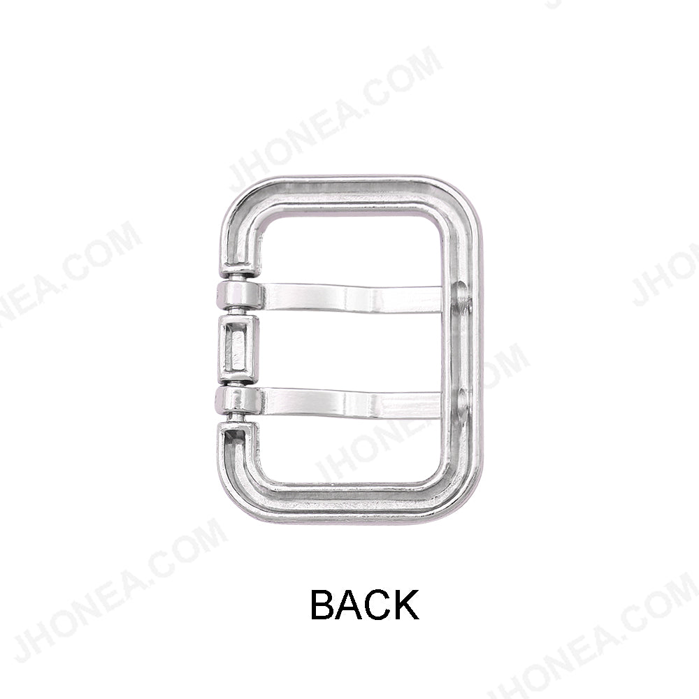 Premium Shiny Silver Chrome Finish Double Tongue/Prong Buckle