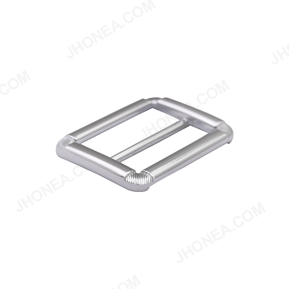 Adjustable Webbing Strap Tri-Glide Slider Shiny Silver Metal Buckle