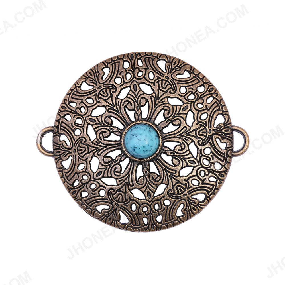 Jhonea Vintage Cutwork Pendant Style Metal Accessory