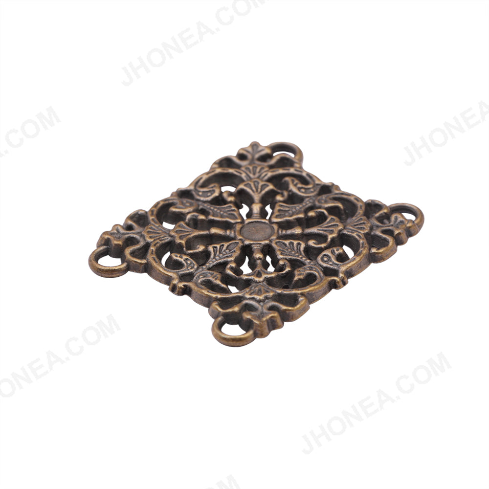 Antique Intricate Cutwork Design Square Frame Accessory