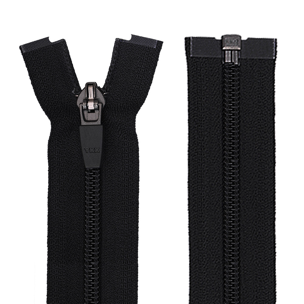 YKK- #5 Black/Grey Coil Open-End YKK Jacket Zipper
