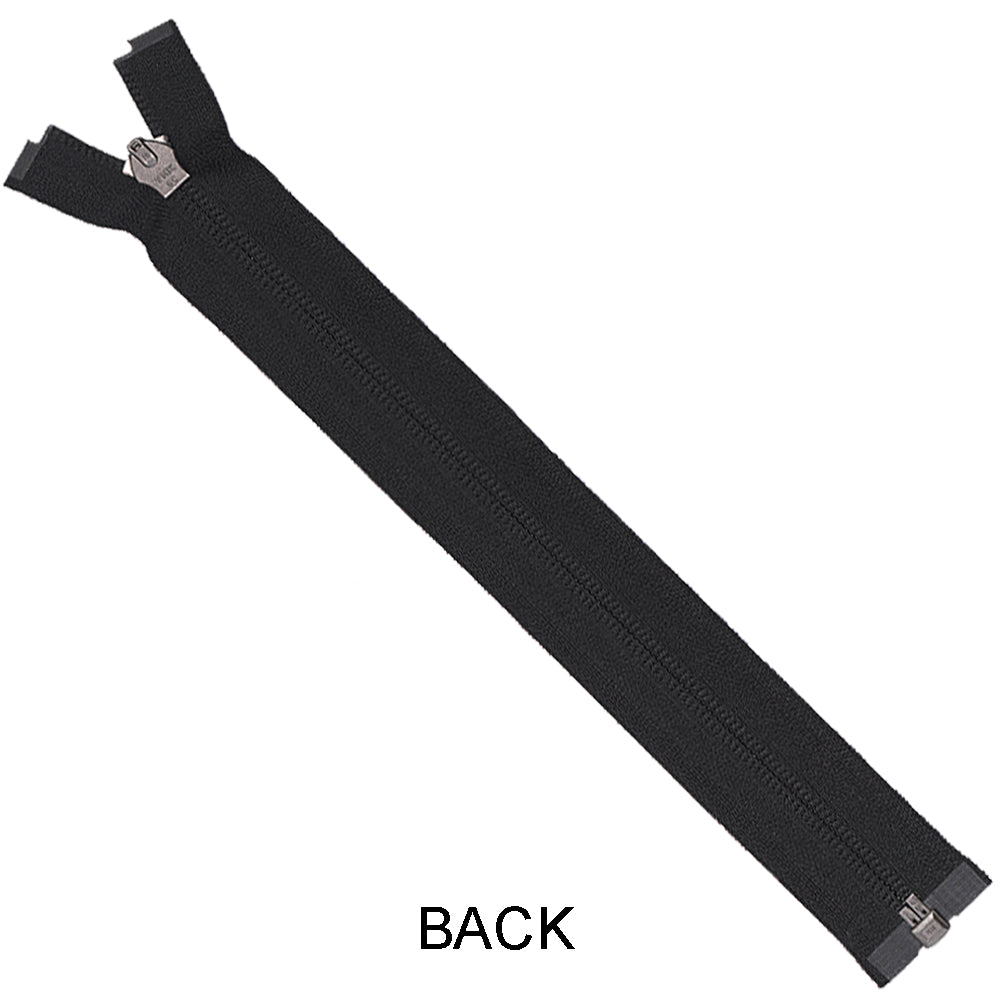 YKK- #5 Black/Grey Coil Open-End YKK Jacket Zipper
