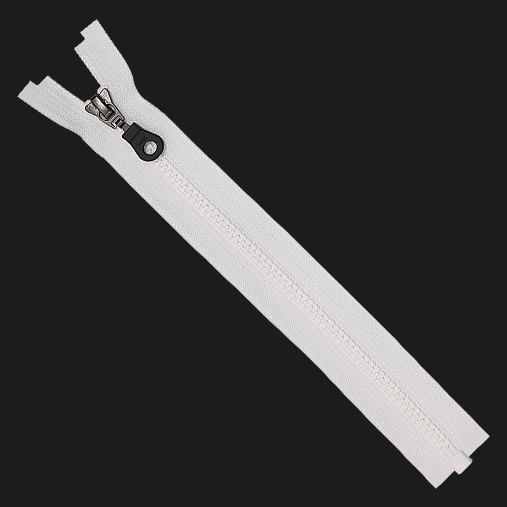 #5 Premium Molded White Vislon Open-End YKK Zipper