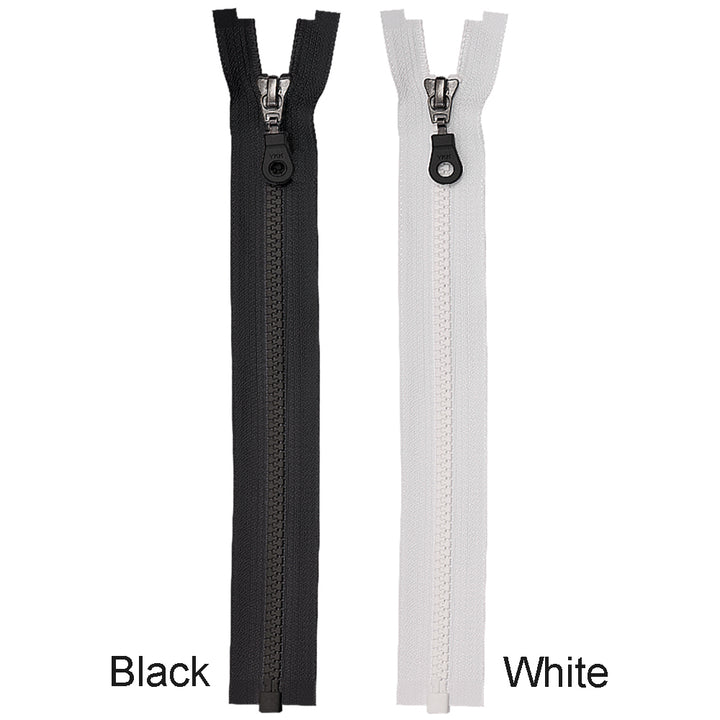 #5 Premium Molded Black/White Vislon Open-End YKK Zipper