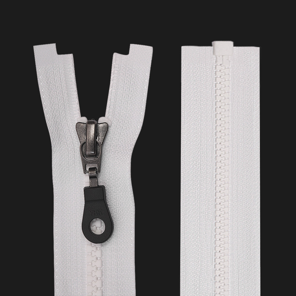 #5 Premium Molded Black/White Vislon Open-End YKK Zipper