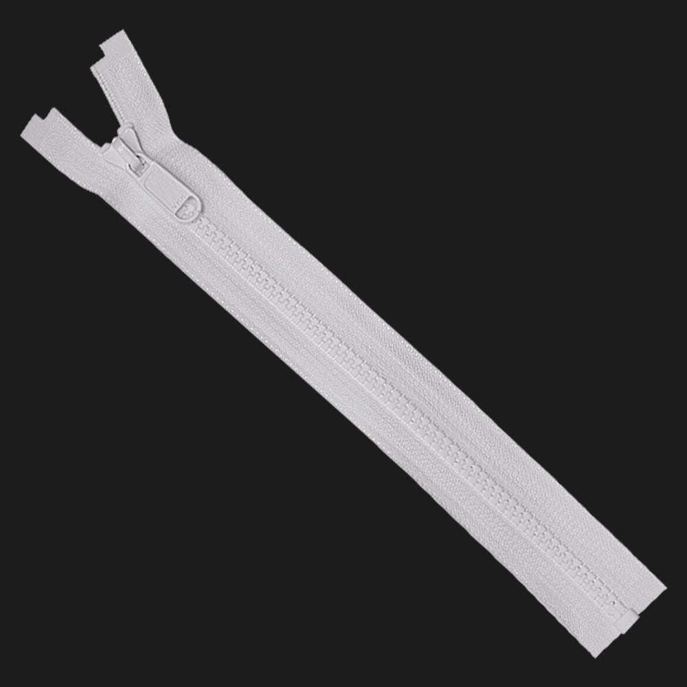 #5 YKK White Vislon Open-End Double Pull Slider Zipper