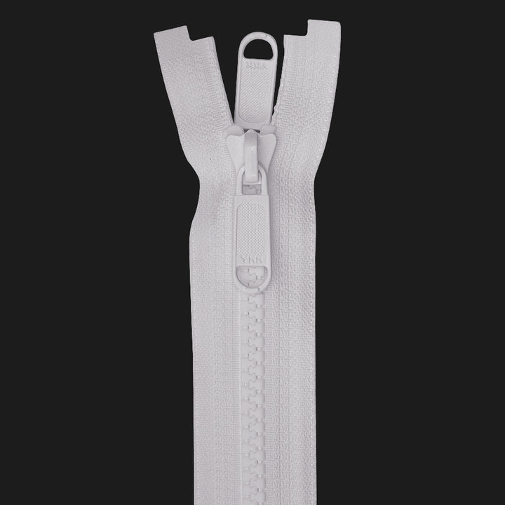 #5 YKK Black/White Vislon Open-End Double Pull Slider Zipper