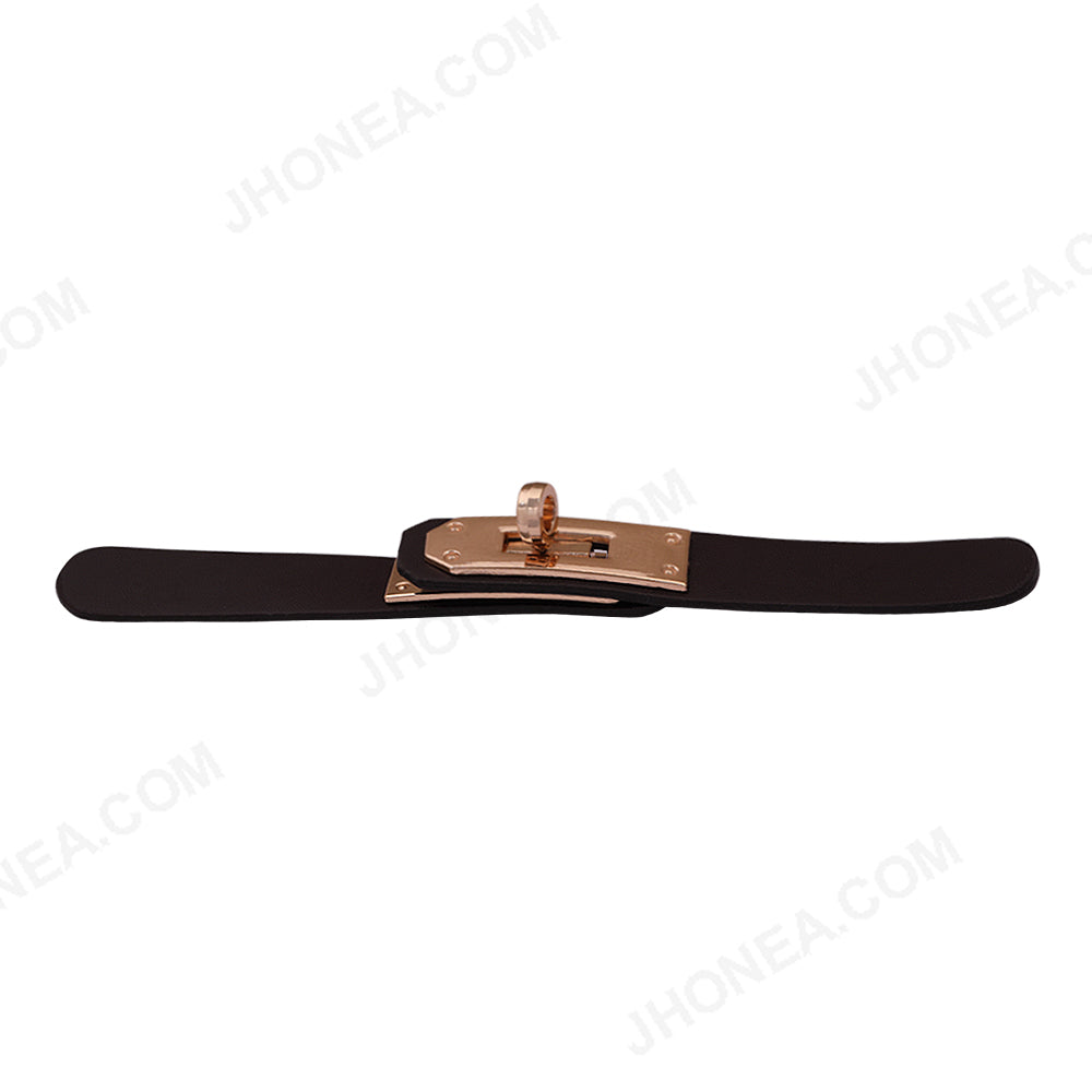 PU Leather Metal Closure Lock Clasp Belt Buckle