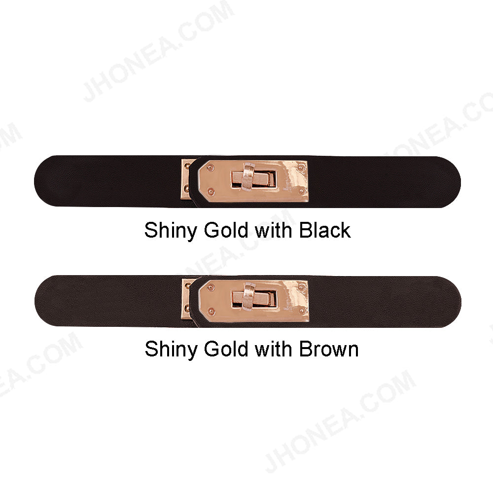 Jhonea PU Leather Metal Closure Lock Clasp Belt Buckle