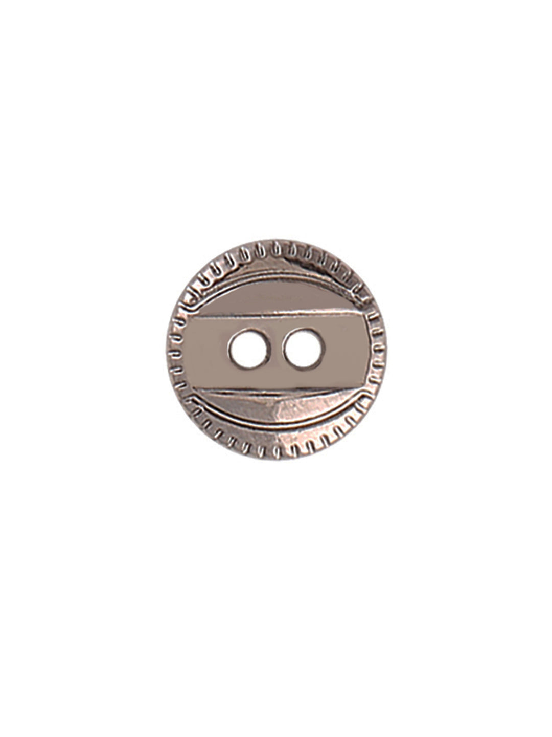 Modern 2-Hole Round Shape Gunmetal Tone Metal Button
