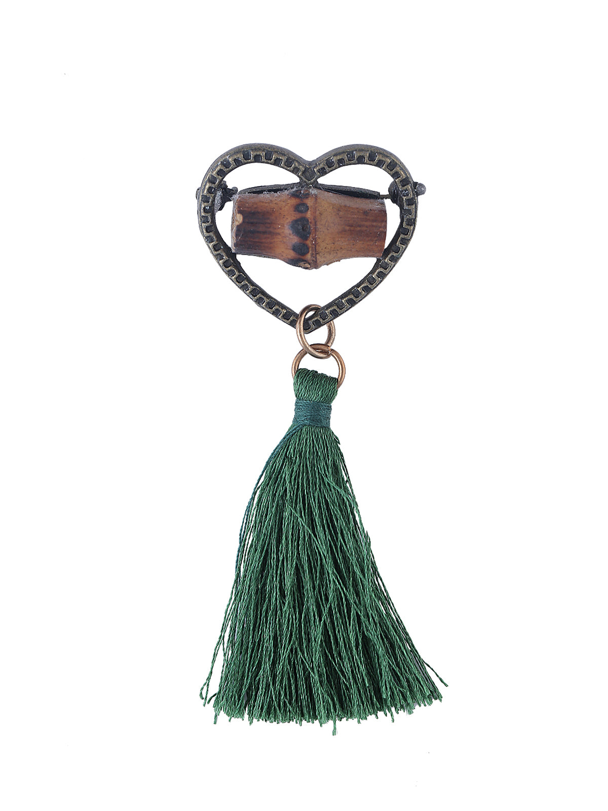 Antique Heart Shape Thread Tassel Brooch