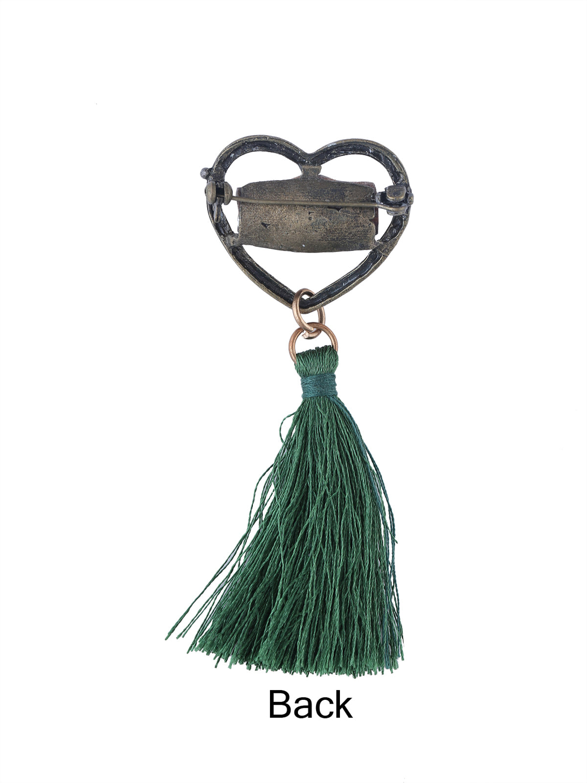 Antique Heart Shape Thread Tassel Brooch
