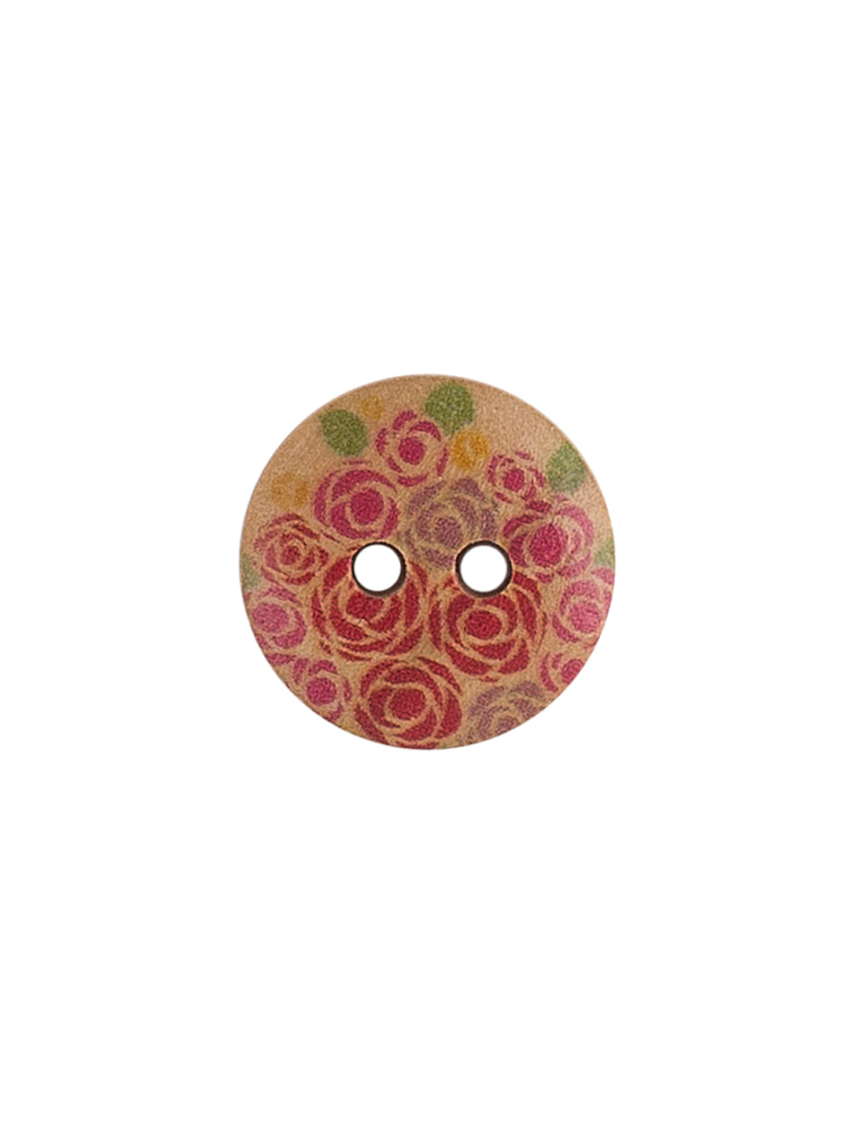 Rose Floral Printed Wooden Buttons for Kids Clothing