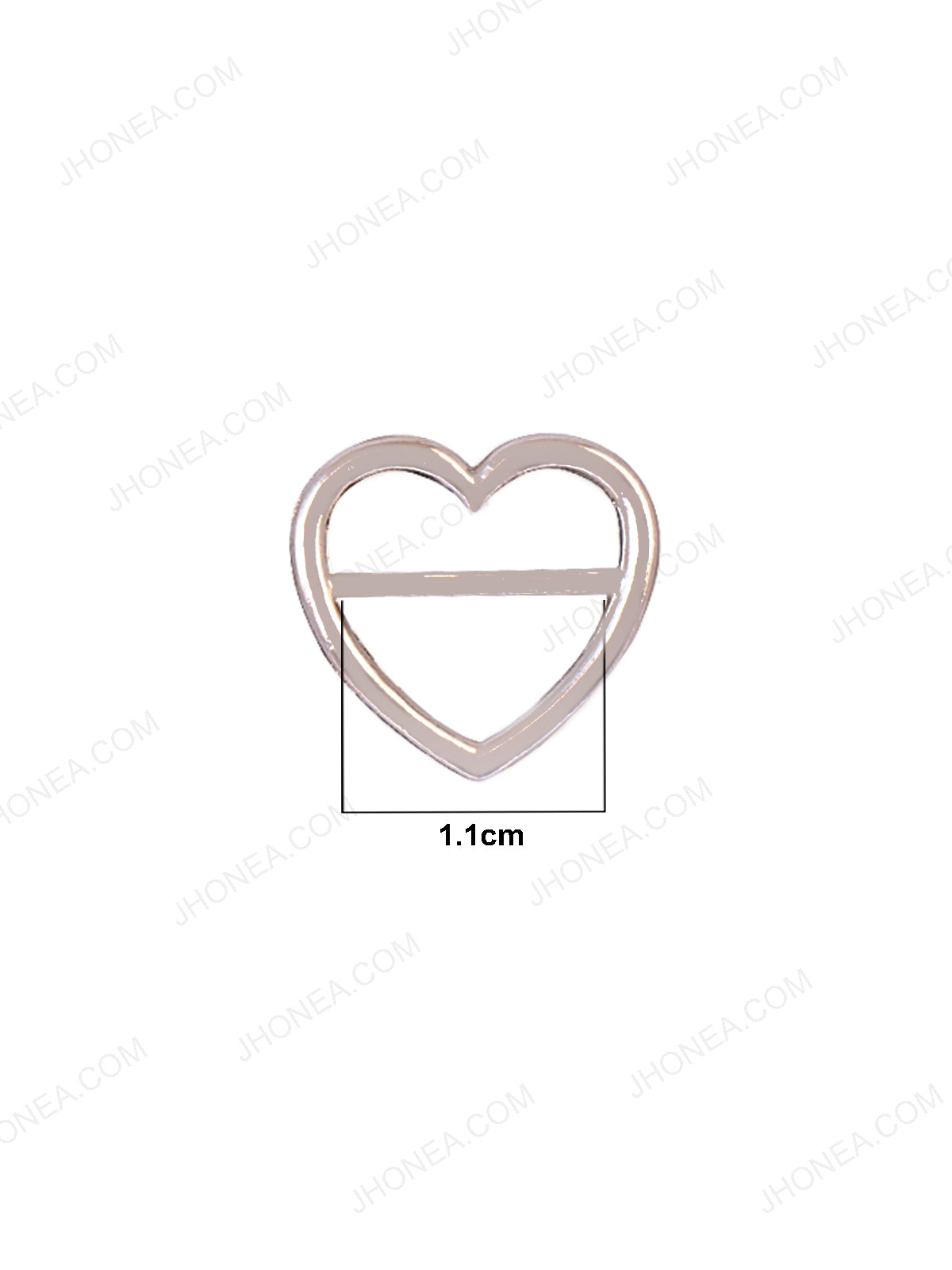 Rivil-Civil Shiny Silver Small Heart Shape Strap Buckle
