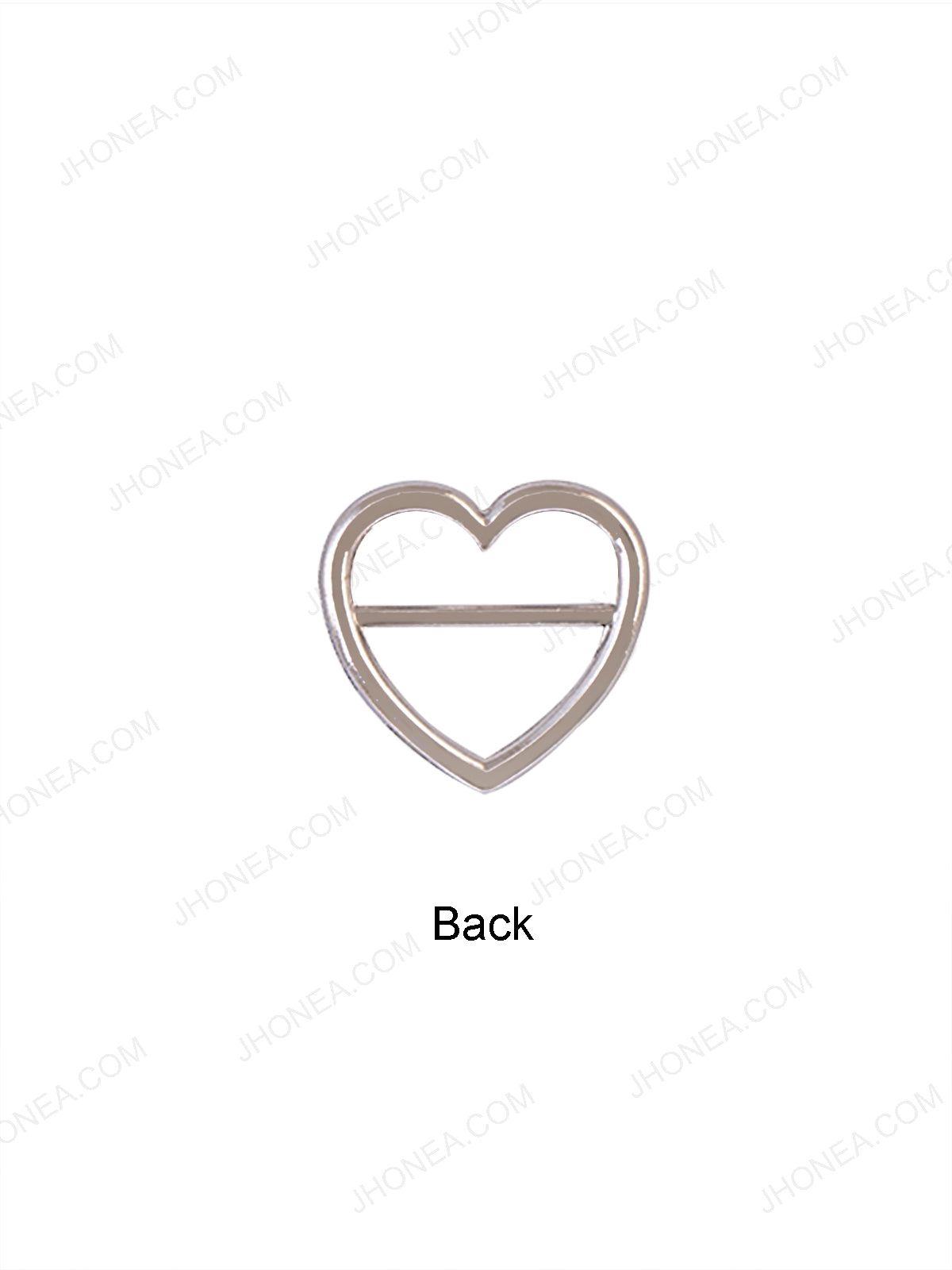 Rivil-Civil Shiny Silver Small Heart Shape Strap Buckle
