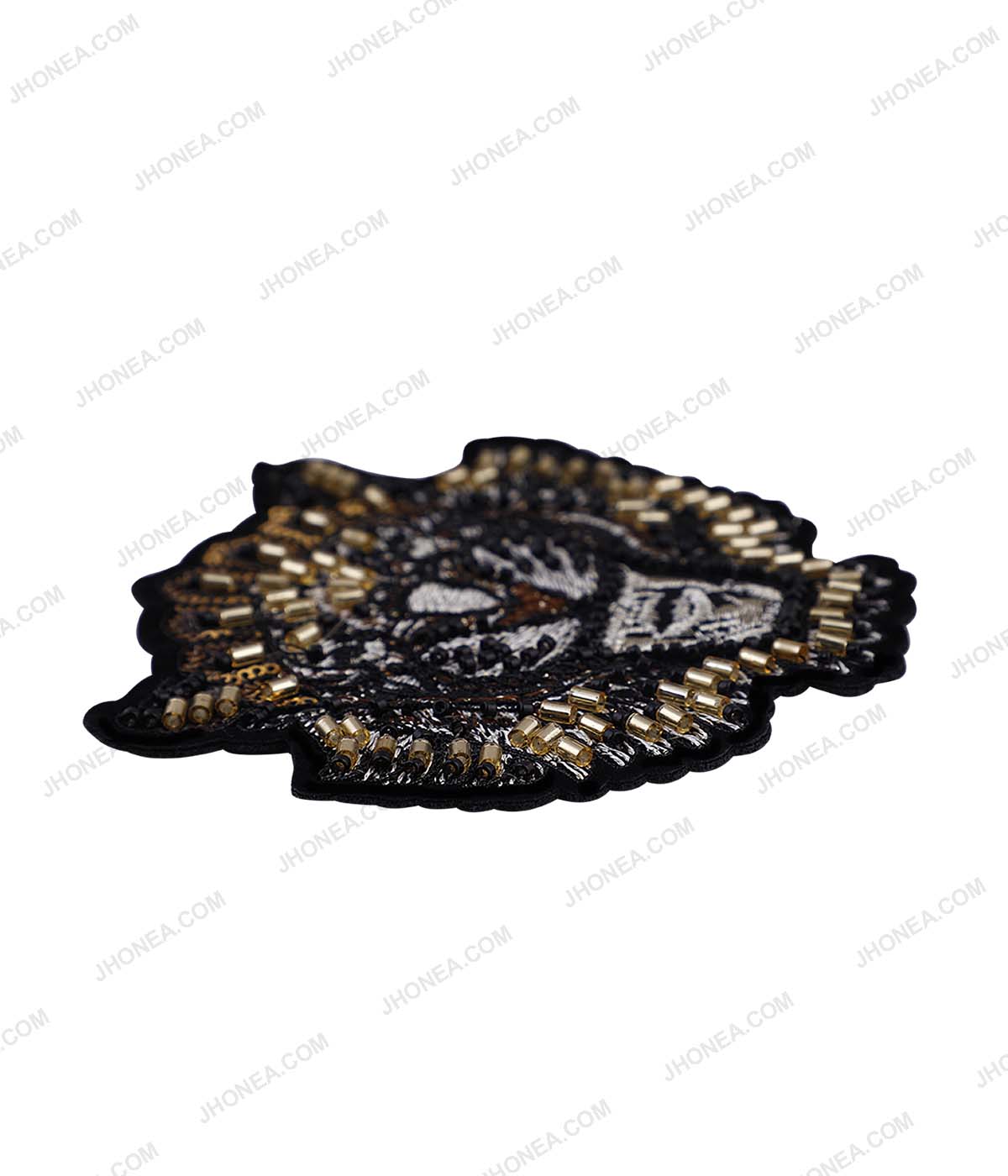Ferocious Tiger Pipe Beaded Embroidered Animal Patch