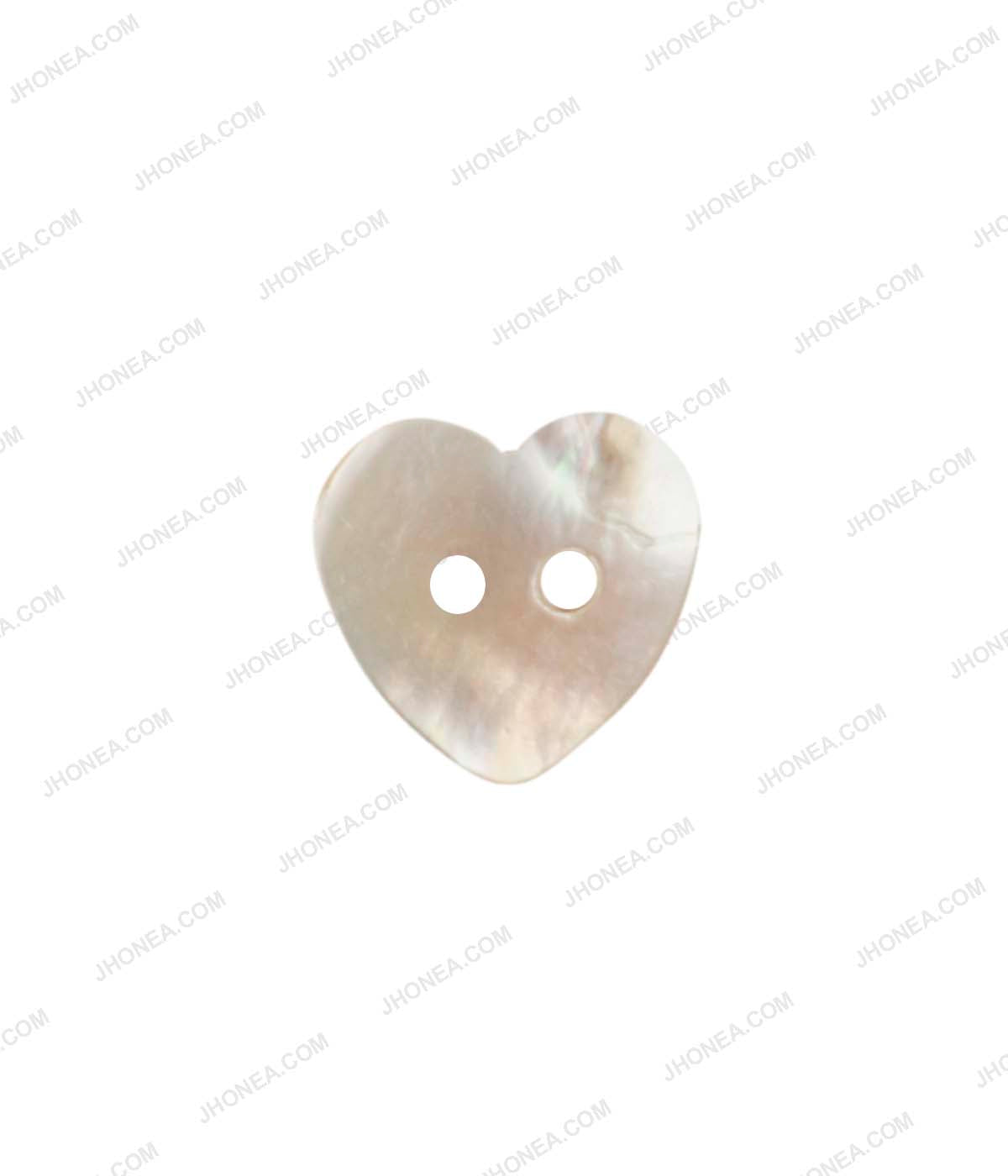 Heart Shape Iridescent Rainbow 2-Hole Natural Decorative Buttons