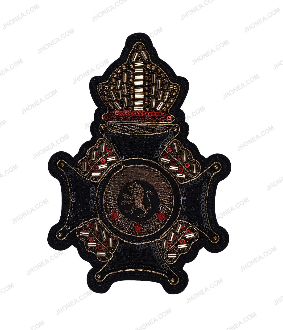 Royal Empire Beaded Leopold Patch for Designer Clothes