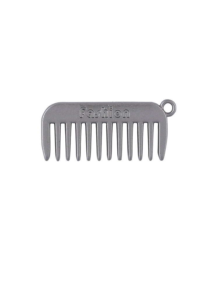 Hairdresser Comb Fashion Accessory Hardware in Matte Silver Color