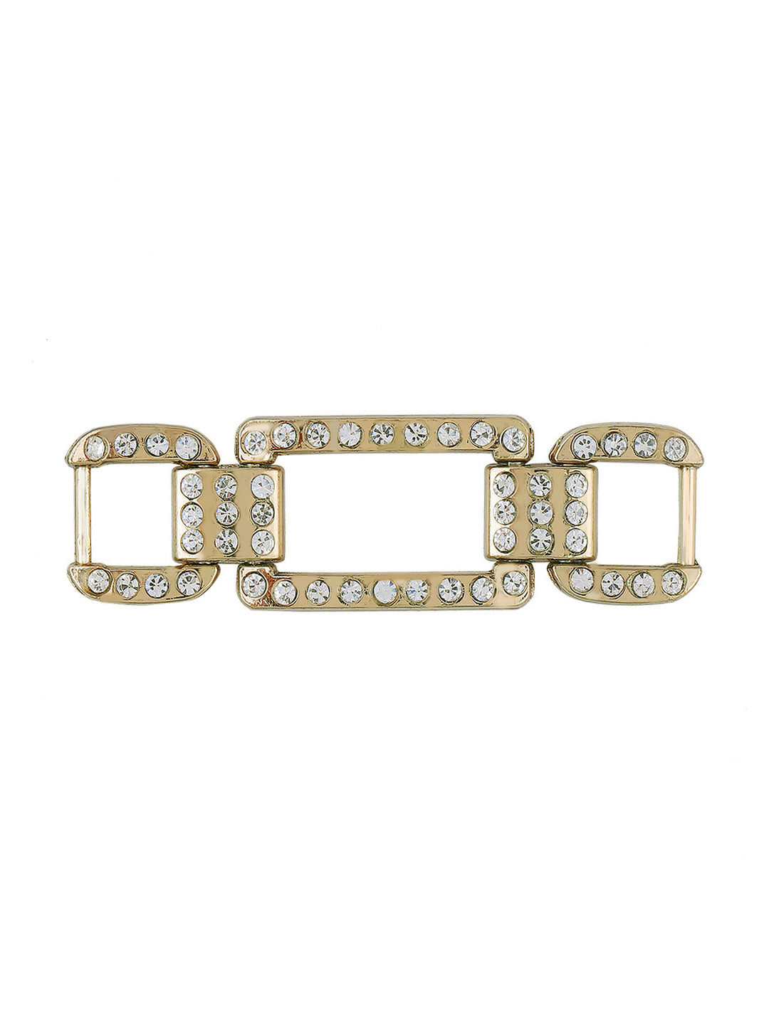 Rectangle Shape Diamond Golden Colour Decorative Belt Buckle