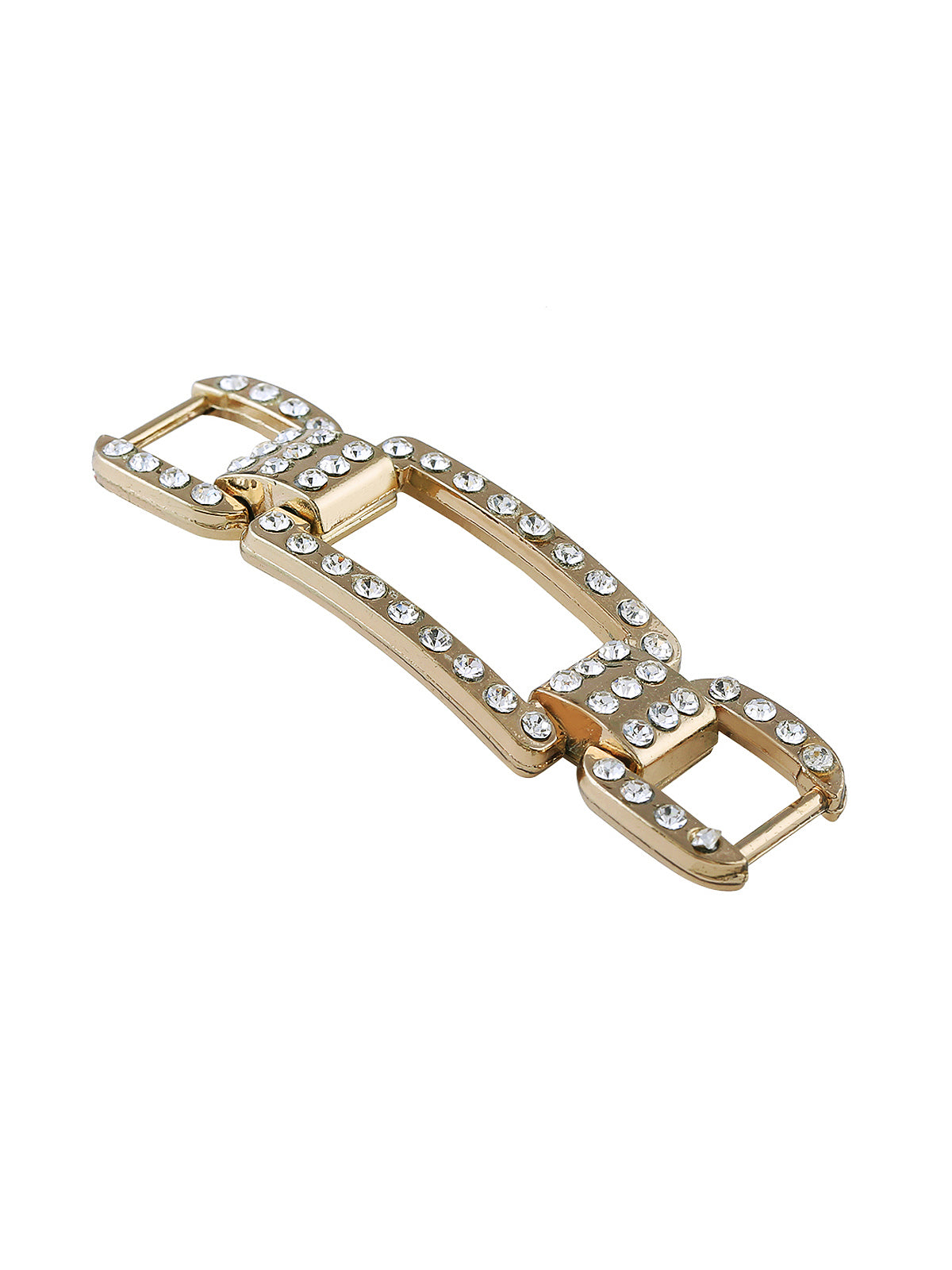 Rectangle Shape Diamond Golden Colour Decorative Belt Buckle