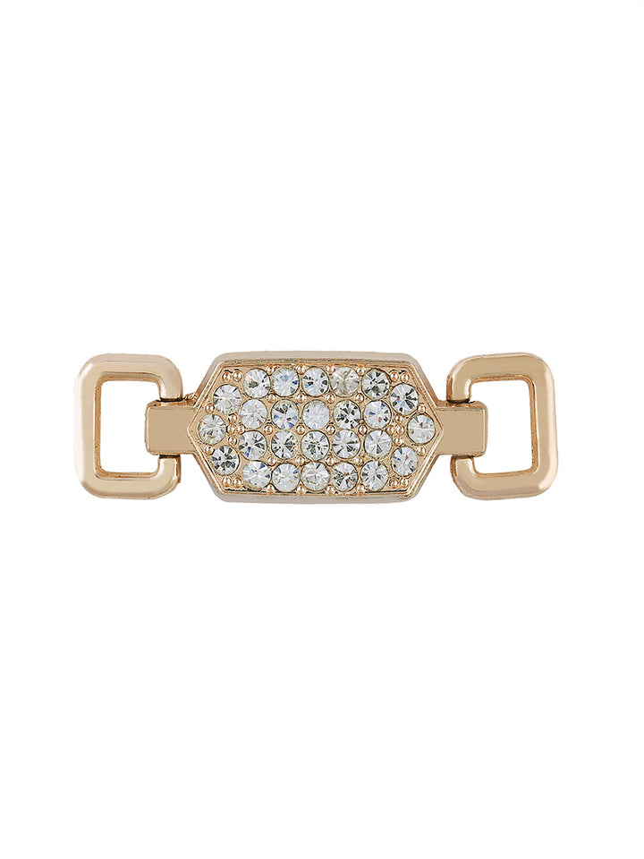 Hexagon Shape Shiny Diamond Golden Fancy Belt Buckle