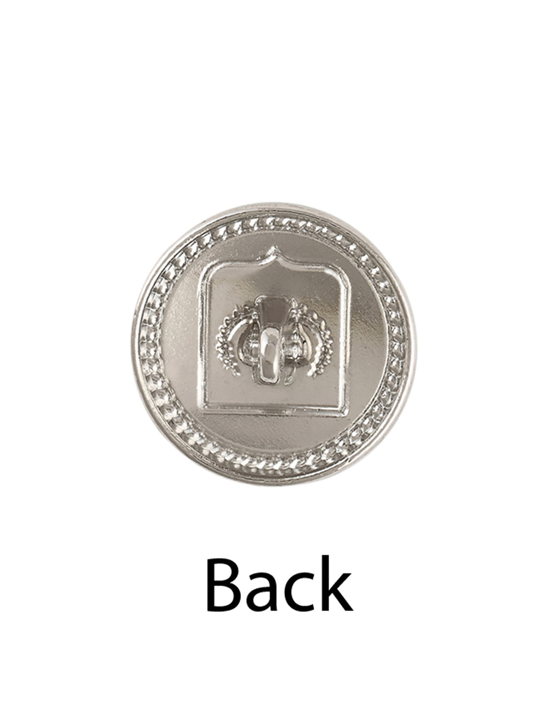 Royal Emblem Design Silver with Black Lamination Blazer Button
