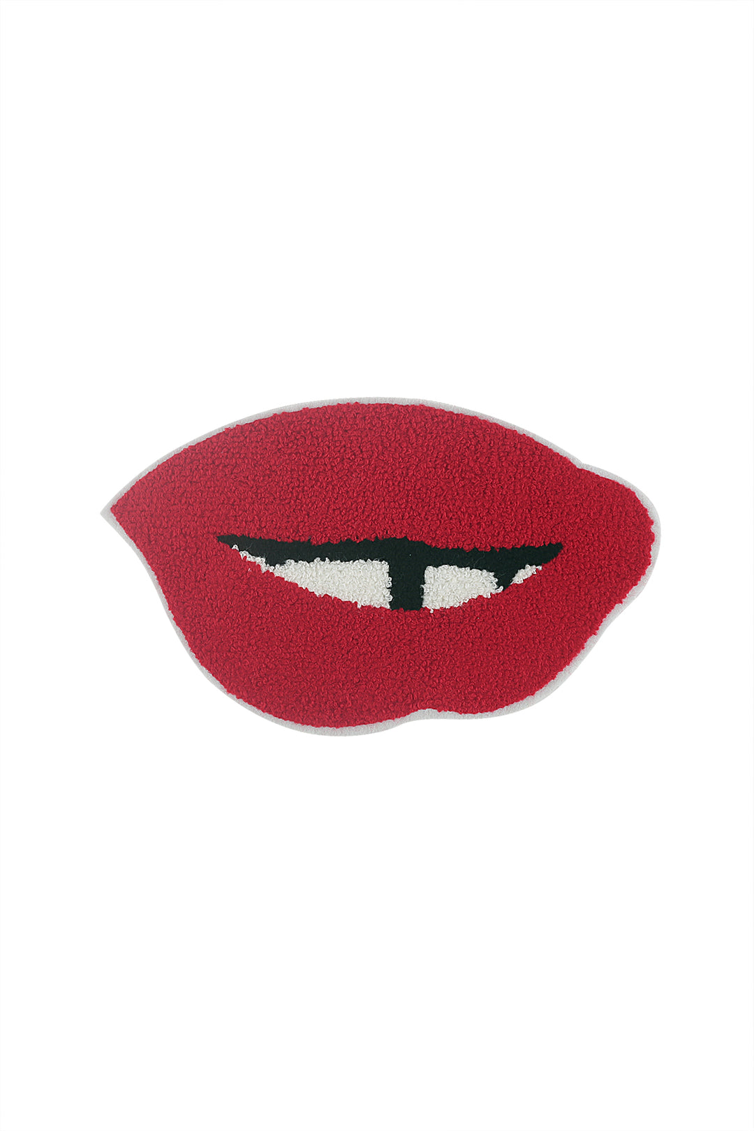 Red Colour Cool Lip Shape Sew on Chenille Embroidery Patch