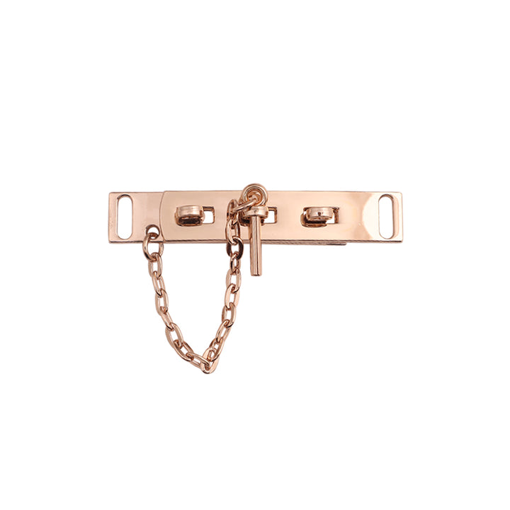 Shiny Gold Closure Clasp Cinch Belt Buckle with Chain Lock