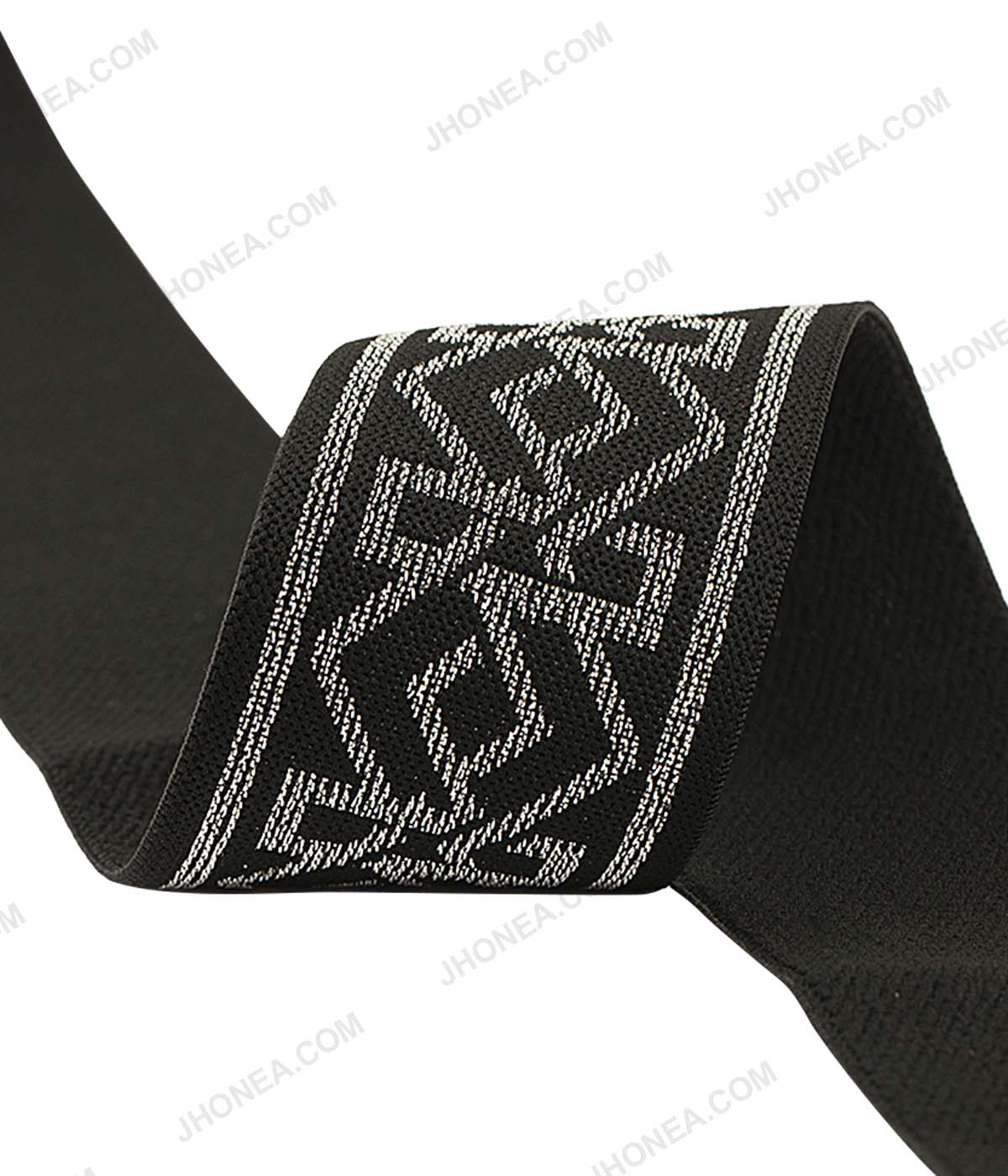 2inch 5cm Shimmery Lurex Thread Geometric Pattern Decorative Elastic