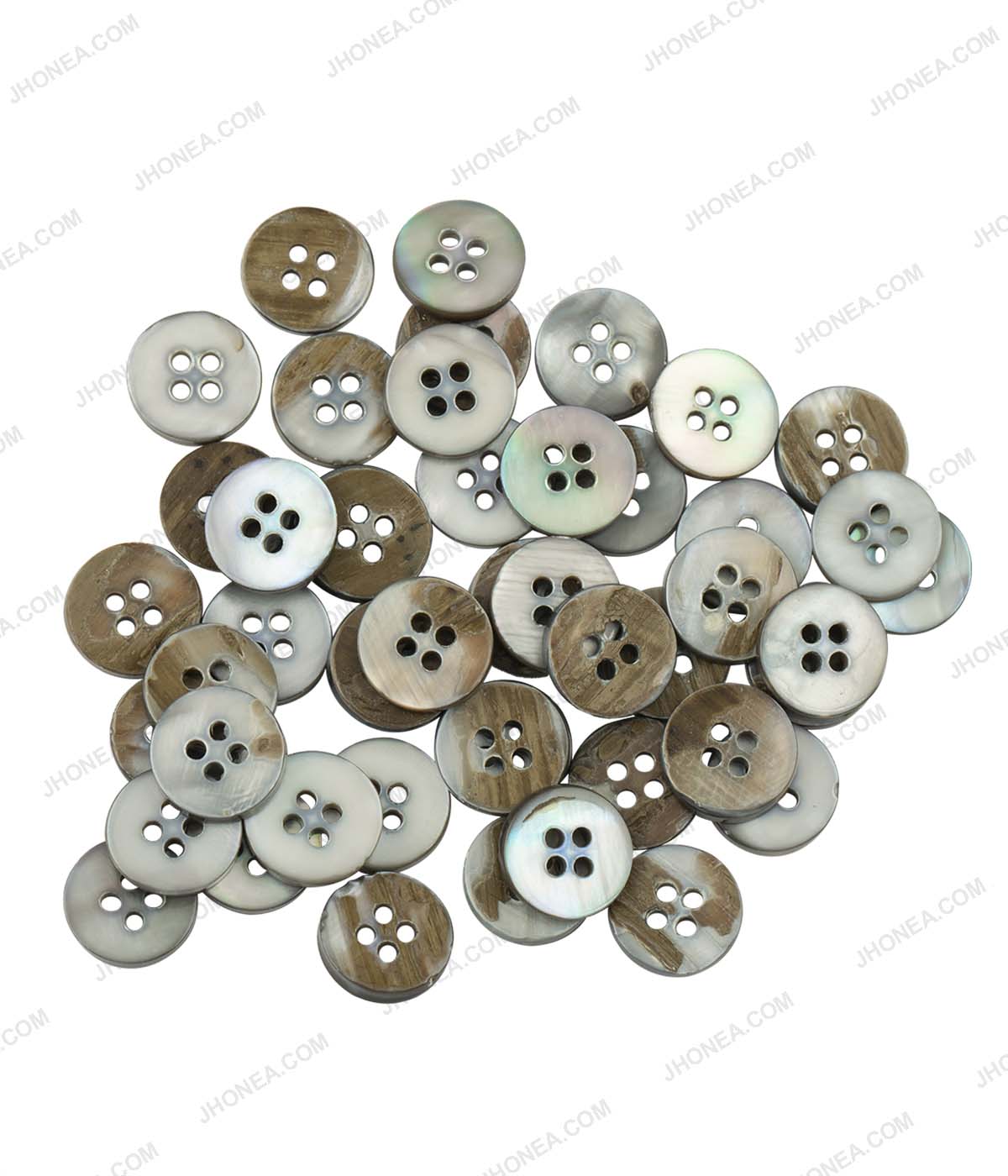 Glossy & Shiny Pearlescent Light Grey Shirt Buttons