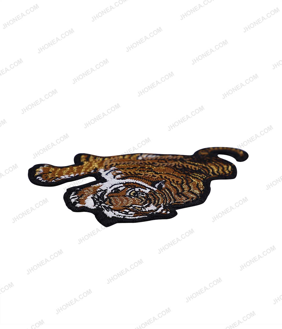 Cute Climbing Tiger Gold Embroidered Sequins Patch