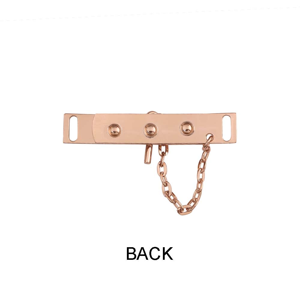 Shiny Gold Closure Clasp Cinch Belt Buckle with Chain Lock