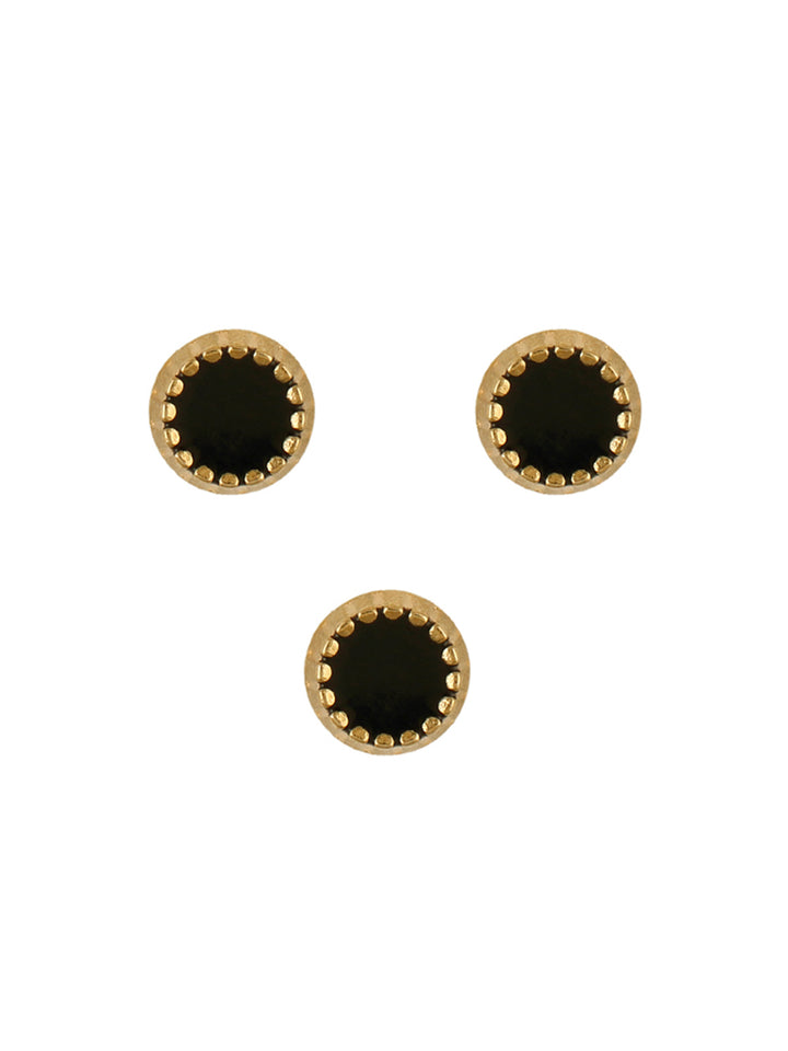 Accented Edges Golden with Black 8mm Shirt Button
