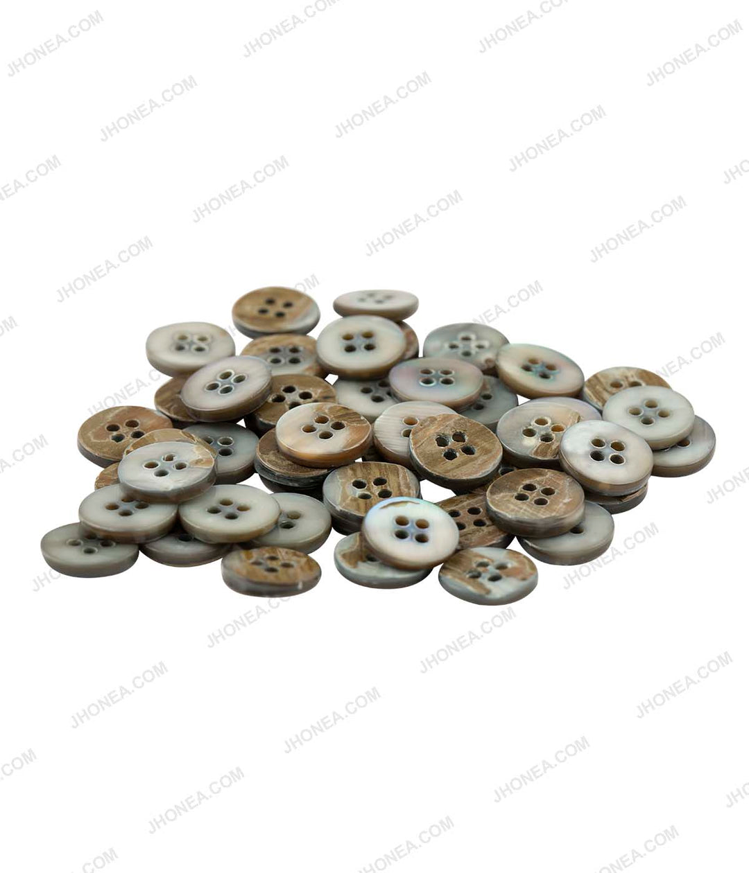 Glossy & Shiny Pearlescent Light Grey Shirt Buttons