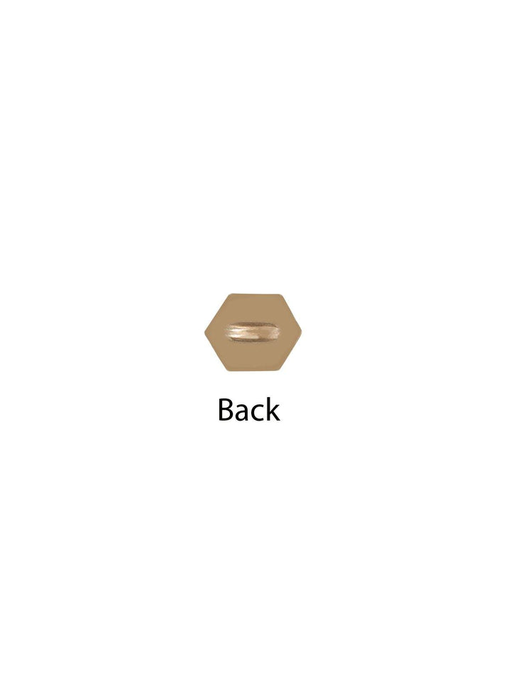 Golden Hexagon Shape 6mm (10L) Downhole Shirt Metal Button - Jhonea Accessories